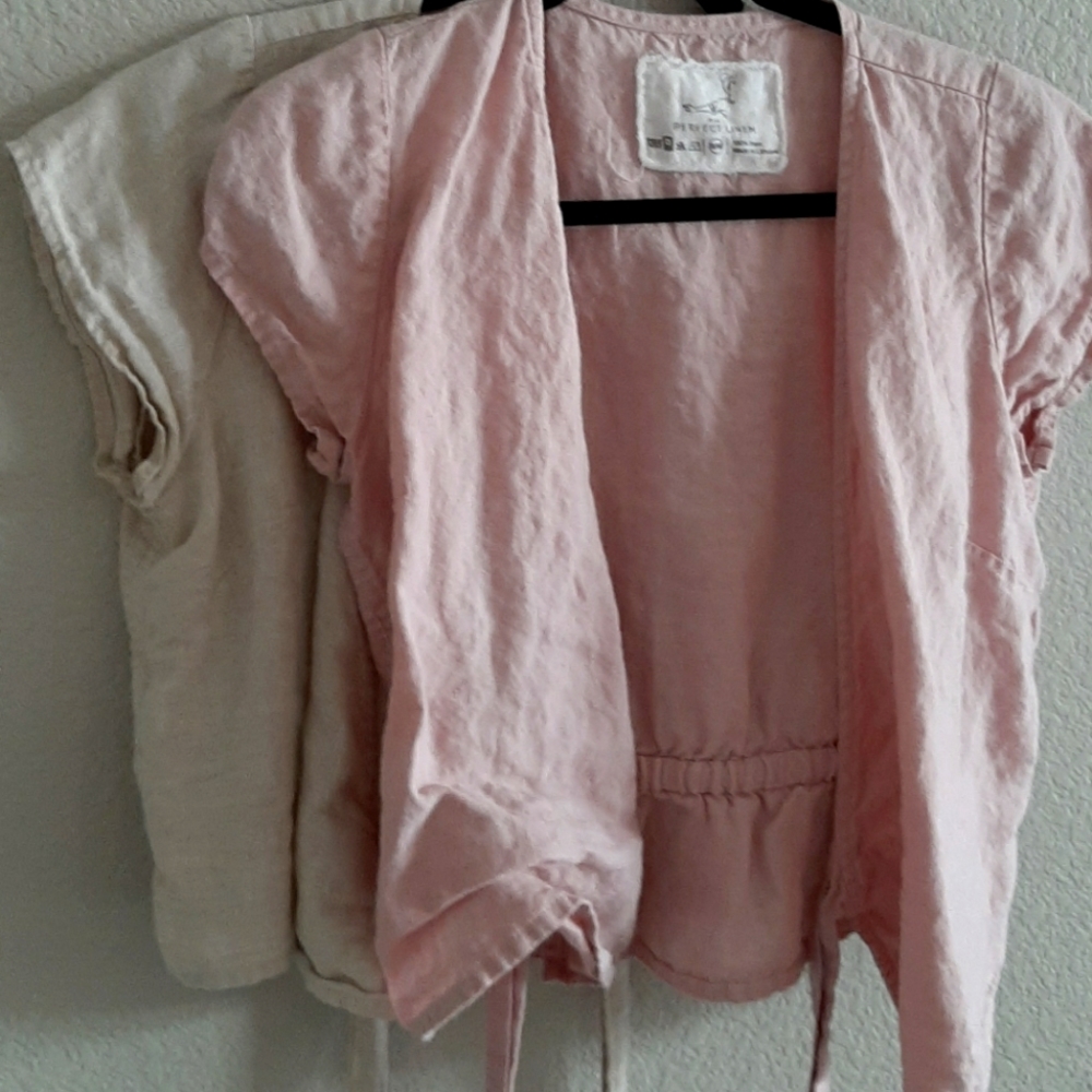 NOTPERFECTLINEN wrap top Lithuanian linen S/M